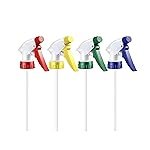 Sulfar Trigger Sprayer Bottle Replacement Nozzle Plastic Spray Bottle Head with Pipe (Pack of 4) Muticolor