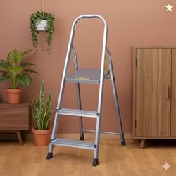 Aardwolf Quickfit Step Aluminium Ladder, Silver, Non-Slip Steps with P