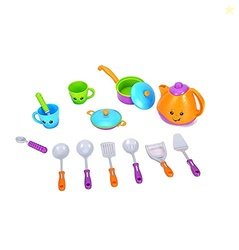 Crackles Pretend Play Solid Colour Tea Party Kitchen Play Set Toy with