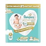 Pampers Premium Care Pant Style Baby Diapers | Large (L size) | 88 Count | Voted India’s Softest | All-in-1 with 360 Cottony Softness Diapers| 9-14kg