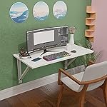 Compal Multipurpose Wall Mounted Table, Glossy Finish Engineered Wood Study Table/Office Table Stand/Laptop Table Foldable Table (Premium Glossy White, 16X32 Inches)