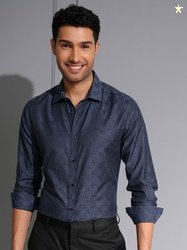 LOCOMOTIVE Men Premium Jacquard Textured Occasion Shirt