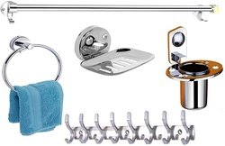 QUXOZO Stainless Steel Bathroom Set (Pack of 5)
