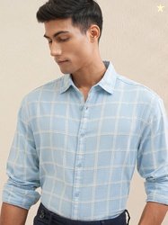 LOCOMOTIVE Premium Men Chenille Yarn Checked Relaxed Shirt