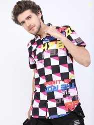 KETCH Men Black Slim Fit Checked Casual Shirt