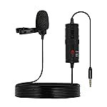 amazon basics Metal Condenser Microphone with 6m Cable | Compatible with Smartphones, Cameras, PCs, and Laptops | Built-in Noise Reduction (Black)