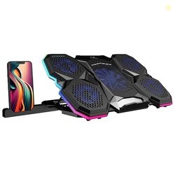 ZEBRONICS NC8000 Laptop Cooling Pad, Upto 17 inch, 5 Fans, 5 Level Adj