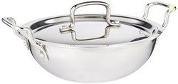Tosaa Triply Stainless Steel 22 cm Kadai with Lid/Indian Wok|Even Heat