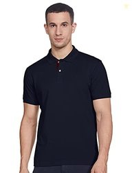 Arrow Men's Solid Blue Half Sleeve Regular Fit Cotton Polo T-Shirt