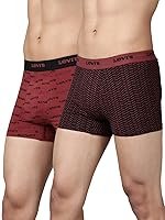 Levi’s 022 Trunk for Men | Cotton Stretch Fabric | Printed Menâs Underwear | Anti-Roll Waistband | Extra Supportive Gusset | Functional Fly | No Ride-Up | Mid Length Fit | Tagless | Pack of 2