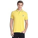 U.S. Polo ASSN. Solid Slim Fit Polo T Shirts for Men – 100% Cotton, Half Sleeves Mens Tshirt