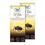 Sugar Free D’lite Hazelnut & Almonds Dark Chocolate Bar, 80 Grams (Pack of 2)