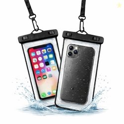 PulGos Pack of 2 Waterproof Phone Pouch (Black) | IPX8 Transparent Mob