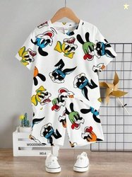 Thiya Boys Printed T-shirt with Shorts Clothing Set