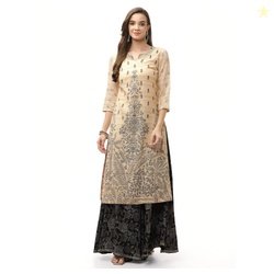 BIBA Women Rayon Regular Fit A-Line Printed Kurta