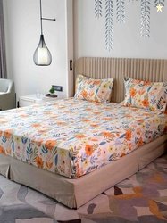 Pure Decor Fine Cotton Feel King Size Double Bed Bedsheet With 2 Pillo