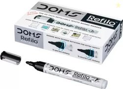 DOMS Whiteboard Marker Black (Set of 10, Black)