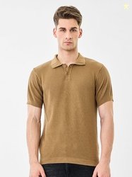 Snitch Men Polo Collar Drop-Shoulder Sleeves T-shirt