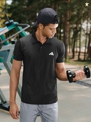 ADIDAS Men Printed Polo Collar Training Essential T-shirt