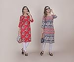 Women’s Multicolor Exclusive Casual Crepe Kurta||Pack of 2 Kurta||Kurta for Women