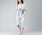 Lunza Womenâs Cotton Pajama Set with Top & Pants|| Korean Night Suit|| Lightweight Printed Set || Soft & Comfy Sleepwear for Girls & Women