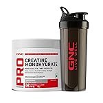 GNC Pro Performance Creatine Monohydrate with Black shaker – 3000mg Creatine Per Scoop | Micronized for Faster Absorption | Boosts Energy, Muscle Volume & Performance | Gluten-Free | Unflavored | 100gm
