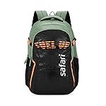 Safari Verge 2 37L Casual Printed Backpack, School Bag for Boys and Girls, Travel Bag for Men and Women, 3 Compartments, Raincover, Armour Base, Organiser, Bottle Holder, Front Pocket, Sage