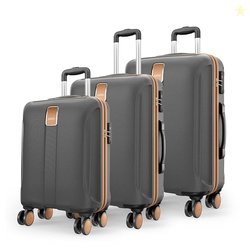 Safari Thorium Royale 8 Wheels Spinner Set of 3 Trolley Bags Hard Case