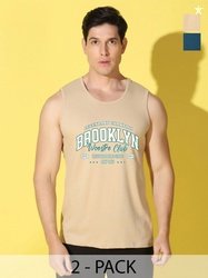 WOOSTRO Men Typography Printed Regular Fit Tank Top