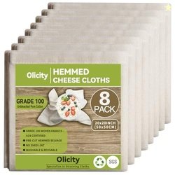 Olicity Cheesecloth, 20x20 Inch, Grade 90, 100% Unbleached Pure Cotton