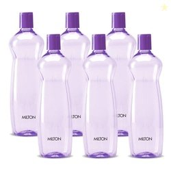 MILTON Pacific 1000 Water Bottle 1 Litre each, set of 6, Purple I PET
