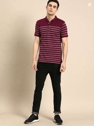 ether Men Striped Polo Cotton T-shirt