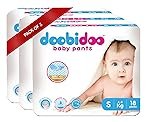 Doobidoo Baby Pants Diapers – S Size | All Round Softness with Bubble Soft Topsheet & Anti-Leak Side Cuffs | High Absorbency for Comfort & Protection (4â8 kg) – Pack of 2 | 36 Count