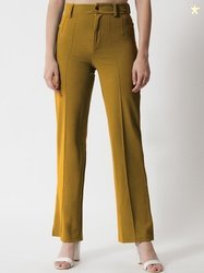 KOTTY BIZwear Women Brown Relaxed Straight Fit High-Rise Easy Wash Tro