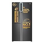 Haier 598 L 3 Star Frost Free Expert Inverter 3-Door Side by Side Refrigerator (HRT-683GK, Graphite Black, Magic Convertible, Deo Fresh Technology, 2026 Model)