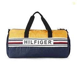 Tommy Hilfiger Gym Shoulder Duffel Bag Kendall | Navy + Yellow | Detac