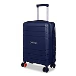 Nasher Miles Lisbon Hard-Sided Polypropylene Cabin Luggage 20 inch | 55cm | 8 Wheels Small Trolley Bag for Travel | Suitcase (Blue)