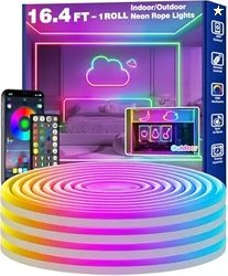 RCUICA 5 Meter Neon Rope Lights,Flexible LED Strip Lights Control with
