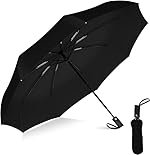 Kerok Portable Auto Travel Umbrella – Windproof for Rain, Strong for Wind, Auto Open/Close Button, Perfect Car Umbrella for Men & Women (Black)