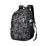 Safari Omega Plus Casual Laptop Backpack, 2 compartments, Raincover, Organizer, Full body print, Bottle holder, Front pockets Softline (Black)