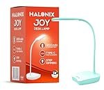 Halonix Joy Rechargeable Desk Lamp with C-Type Charging | LED Study Table Lamp with Step Dimming | Li-ion Battery | Portable Eye-Care Light for Study, Work & Home Use