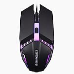 ZEBRONICS PHERO Wired Gaming Mouse with up to 2400 DPI, Rainbow LED Lights, DPI Switch, High Precision, Plug & Play, 4 Buttons
