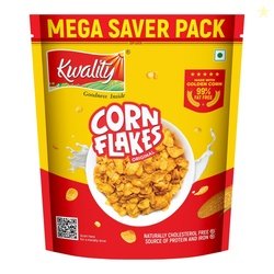 Kwality Corn Flakes 800g | Made with Golden Corns | 99% Fat Free, Natu