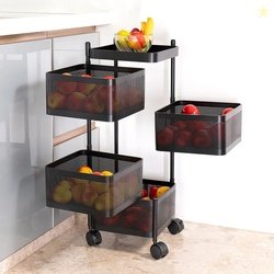 VR 4 Layer Kitchen Trolley Storage Rack Square Design Fruits & Ve...mo