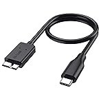 rts Type C USB C Micro B External Hard Disk Drive Hdd Wire 3.1 USB Cable Compatible With iPhone 15 Plus/15 Pro Max, Seagate/WD/Samsung, Toshiba/Maxtor/Lacie/Macbook Pro Air Black (3FT/1Meter)