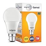 wipro Garnet 7W LED Bulb for Home & Office |Warm White (2700K) | B22 Base|220 Degree Light Coverage |4Kv Surge Protection |400V High Voltage Protection |Energy Efficient | Pack of 1