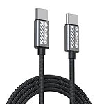 Dubstep Blaze Flash 65W Type-C to Type-C Nylon braided 1.25m Data Fast Charging Cable (Compatible with Mobile, Tablet, Laptop, Grey, One Cable)