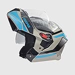 Studds Trooper Dv D1 Isi and Dot Certified Gloss Finish Flip-Up Full Face Motorcycling Helmet for Men and Women with Inner Sun Visor(Grey N1 L)