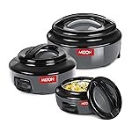 Milton Ernesto Inner Stainless Steel Jr. Casserole Set of 3 (390,720 and 1320 ml), Grey | Easy to Carry | Serving | Stackable