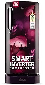 LG 185 L, 5 Star, Smart Inverter, Direct Cool Single Door Refrigerator (GLD1956ZAPI, Purple Ilan, Fit Max Chiller Tray, Base stand with Drawer & Runs on Home Inverter)